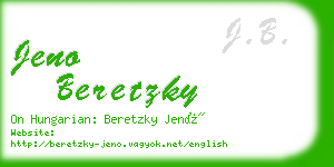 jeno beretzky business card